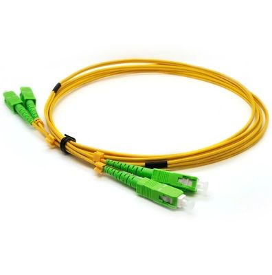SM Duplex Fiber Optic Patch Cable , SC / APC Connector PVC Cable