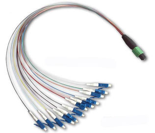 single connector 4, 8, 12, 24 Fiber MPO - LC Fiber Optic Patch Cord