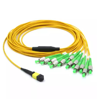 MPO إلى FC Fiber Optic Jumper 12 Fiber OM4 2.0mm Optic