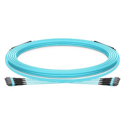 جودة كابل MTP Trunk مع 0.20dB IL 48F OM3 OFNP منخفض للسلامة من الحرائق لتصنيف مراكز البيانات عالية الكثافة مصنع